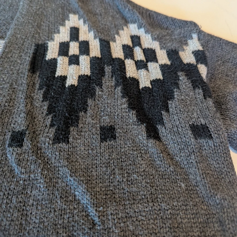 The Limited Women's Charcoal Geometric Cardigan, Size Medium
